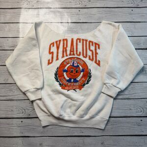 Syracuse Vintage Off the shoulder white Crewneck